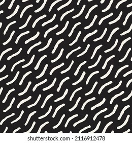 Vector seamless pattern. Repeating geometric elements. Stylish monochrome background design.