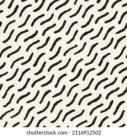 Vector seamless pattern. Repeating geometric elements. Stylish monochrome background design.