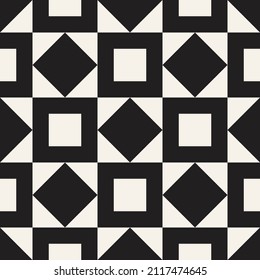 Vector seamless pattern. Repeating geometric elements. Stylish monochrome background design.