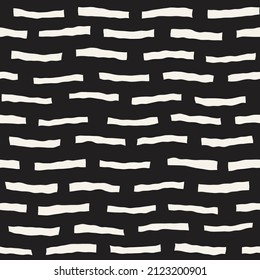 Vector seamless pattern. Repeating geometric elements. Stylish monochrome background design.