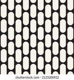 Vector seamless pattern. Repeating geometric elements. Stylish monochrome background design.