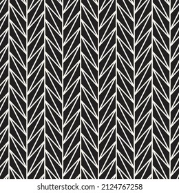 Vector seamless pattern. Repeating geometric elements. Stylish monochrome background design.