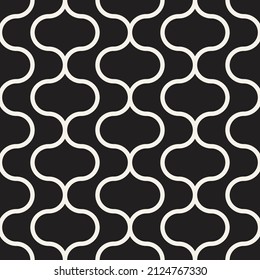 Vector seamless pattern. Repeating geometric elements. Stylish monochrome background design.