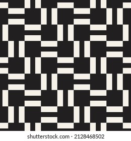 Vector seamless pattern. Repeating geometric elements. Stylish monochrome background design.
