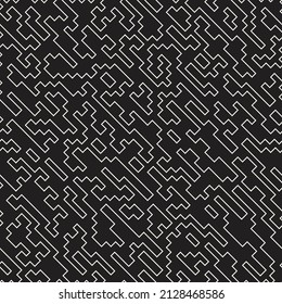 Vector seamless pattern. Repeating geometric elements. Stylish monochrome background design.