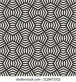 Vector seamless pattern. Repeating geometric elements. Stylish monochrome background design.
