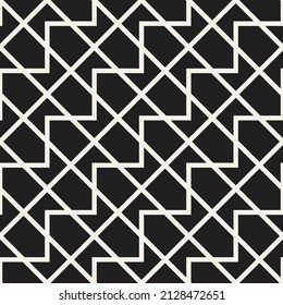 Vector seamless pattern. Repeating geometric elements. Stylish monochrome background design.