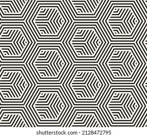 Vector seamless pattern. Repeating geometric elements. Stylish monochrome background design.