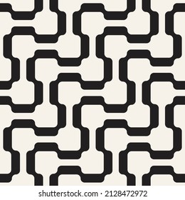 Vector seamless pattern. Repeating geometric elements. Stylish monochrome background design.