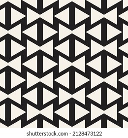 Vector seamless pattern. Repeating geometric elements. Stylish monochrome background design.