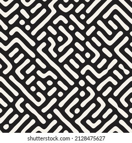 Vector seamless pattern. Repeating geometric elements. Stylish monochrome background design.