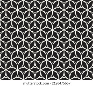 Vector seamless pattern. Repeating geometric elements. Stylish monochrome background design.