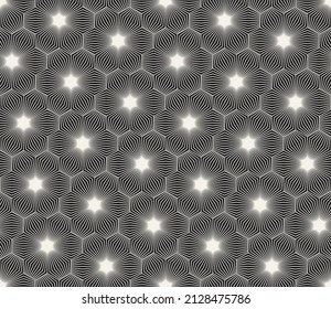 Vector seamless pattern. Repeating geometric elements. Stylish monochrome background design.