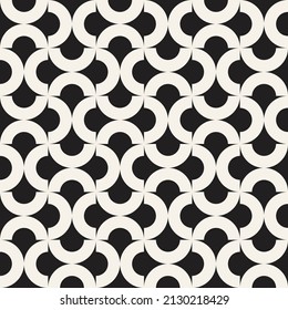 Vector seamless pattern. Repeating geometric elements. Stylish monochrome background design.