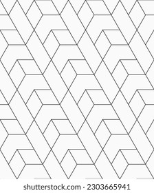Vector seamless pattern. Repeating geometric diagonally arranged tiles. Modern stylish texture. Linear vector pattern. Vector monochrome background.