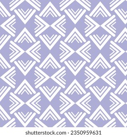 Vector seamless pattern. Repeating geometric purple and white lines. Abstract lattice background design.