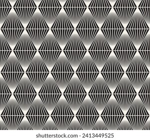 Vector seamless pattern. Repeating geometric elements. Stylish monochrome background design.