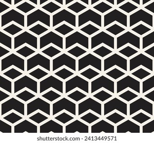 Vector seamless pattern. Repeating geometric elements. Stylish monochrome background design.