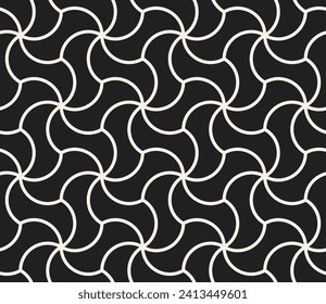 Vector seamless pattern. Repeating geometric elements. Stylish monochrome background design.