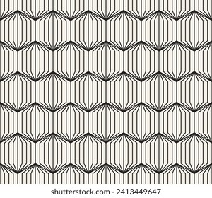 Vector seamless pattern. Repeating geometric elements. Stylish monochrome background design.