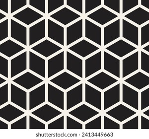 Vector seamless pattern. Repeating geometric elements. Stylish monochrome background design.