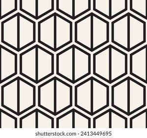 Vector seamless pattern. Repeating geometric elements. Stylish monochrome background design.