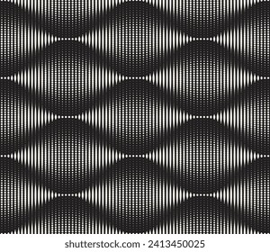 Vector seamless pattern. Repeating geometric elements. Stylish monochrome background design.