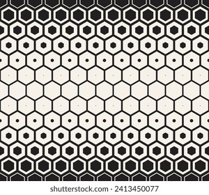 Vector seamless pattern. Repeating geometric elements. Stylish monochrome background design.