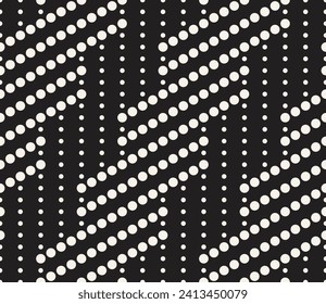 Vector seamless pattern. Repeating geometric elements. Stylish monochrome background design.