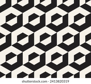 Vector seamless pattern. Repeating geometric elements. Stylish monochrome background design.