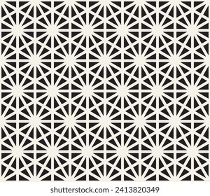 Vector seamless pattern. Repeating geometric elements. Stylish monochrome background design.