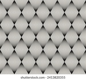 Vector seamless pattern. Repeating geometric elements. Stylish monochrome background design.