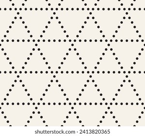Vector seamless pattern. Repeating geometric elements. Stylish monochrome background design.