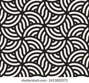 Vector seamless pattern. Repeating geometric elements. Stylish monochrome background design.