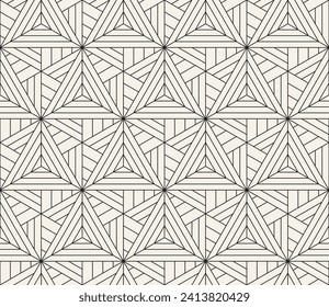 Vector seamless pattern. Repeating geometric elements. Stylish monochrome background design.
