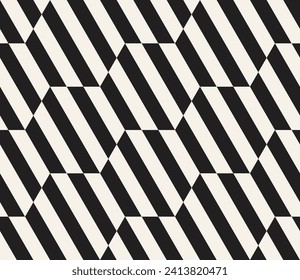 Vector seamless pattern. Repeating geometric elements. Stylish monochrome background design.