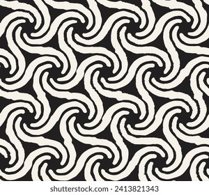 Vector seamless pattern. Repeating geometric elements. Stylish monochrome background design.