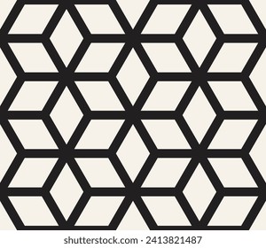 Vector seamless pattern. Repeating geometric elements. Stylish monochrome background design.