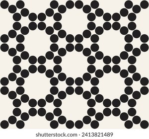 Vector seamless pattern. Repeating geometric elements. Stylish monochrome background design.