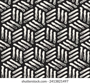 Vector seamless pattern. Repeating geometric elements. Stylish monochrome background design.