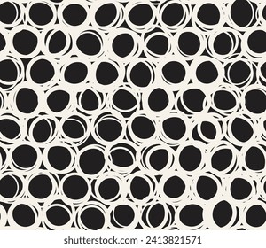 Vector seamless pattern. Repeating geometric elements. Stylish monochrome background design.