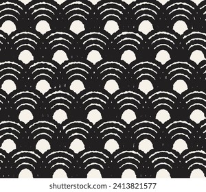 Vector seamless pattern. Repeating geometric elements. Stylish monochrome background design.
