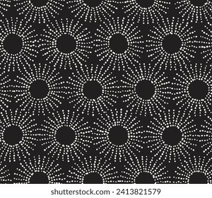 Vector seamless pattern. Repeating geometric elements. Stylish monochrome background design.