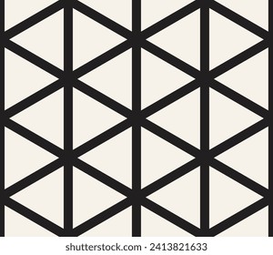 Vector seamless pattern. Repeating geometric elements. Stylish monochrome background design.