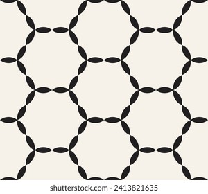 Vector seamless pattern. Repeating geometric elements. Stylish monochrome background design.