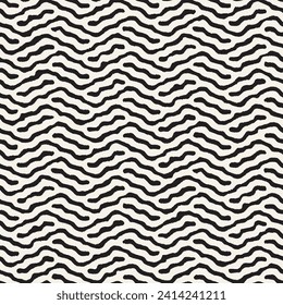 Vector seamless pattern. Repeating geometric elements. Stylish monochrome background design.