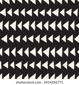 Vector seamless pattern. Repeating geometric elements. Stylish monochrome background design.