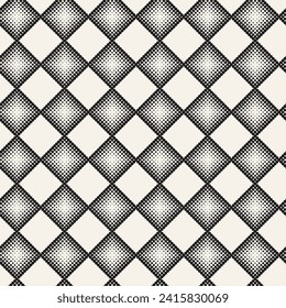 Vector seamless pattern. Repeating geometric abstract elements. Stylish monochrome background design.
