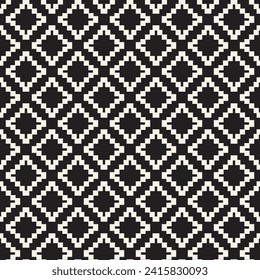 Vector seamless pattern. Repeating geometric abstract elements. Stylish monochrome background design.