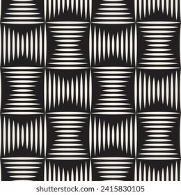 Vector seamless pattern. Repeating geometric abstract elements. Stylish monochrome background design.